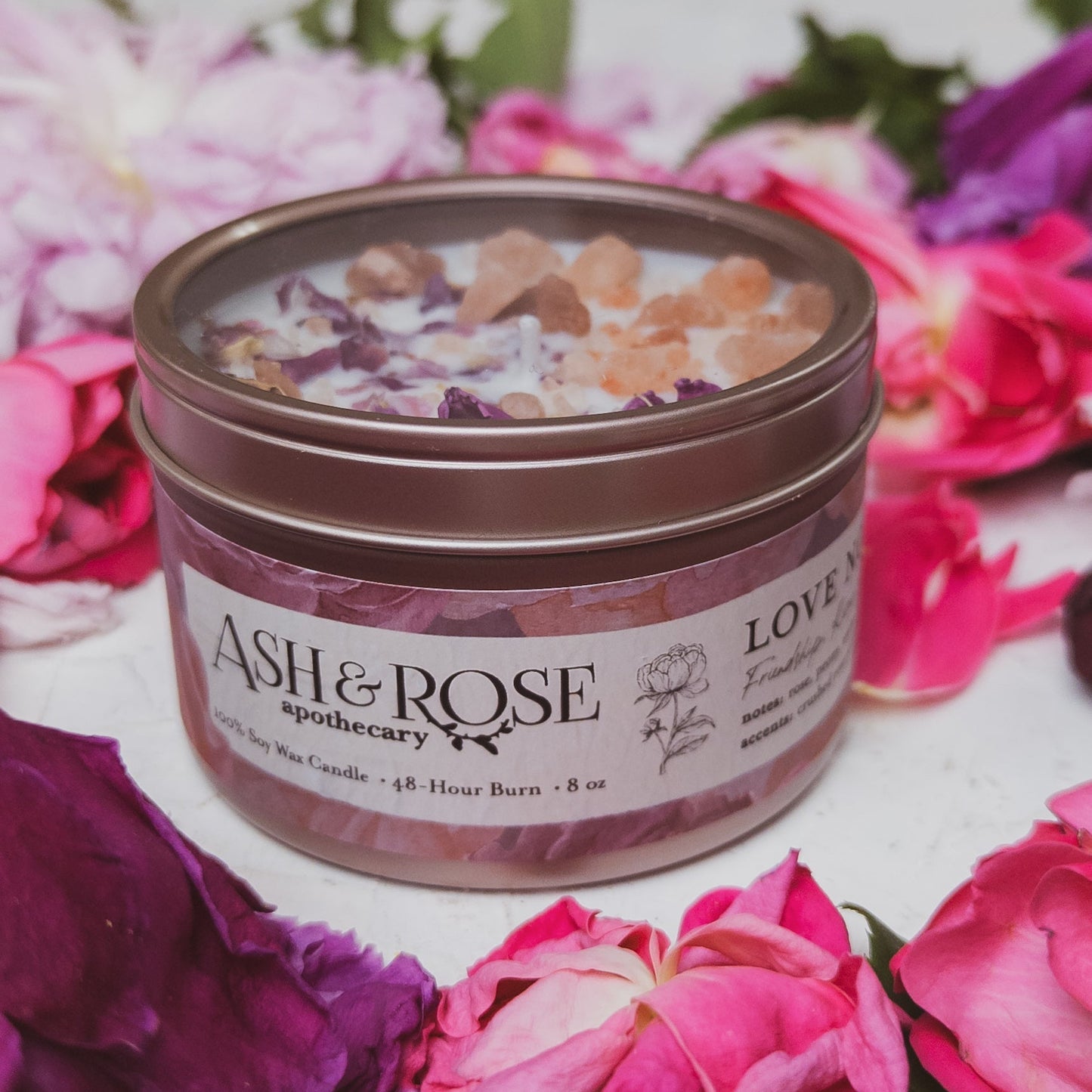 LOVE NOTES Rose + Pink Salt Candle