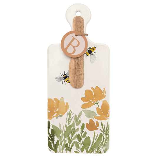 Bee Field CUTErie Personal Cheese Board & Wood Spreader Set - Armand’s Maison & Marché