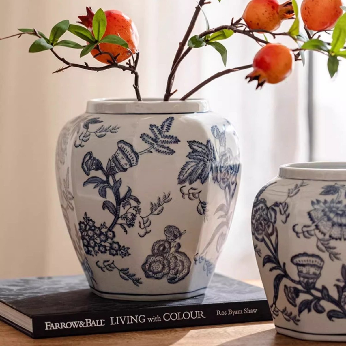 Blue and White Porcelain Floral Vase - Armand’s Maison & Marché