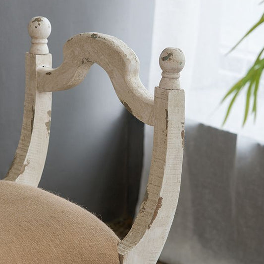 Harlow - Bench, Farmhouse / French Country Style Vanity Chair - Beige / White - Armand’s Maison & Marché