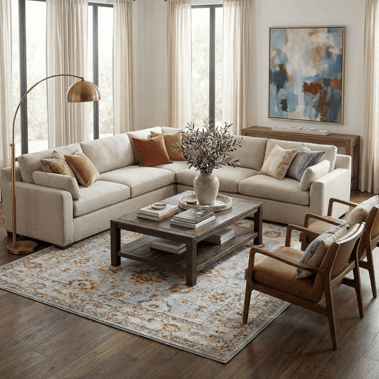 Luklukan Oushak Style Floral Rug - Armand’s Maison & Marché