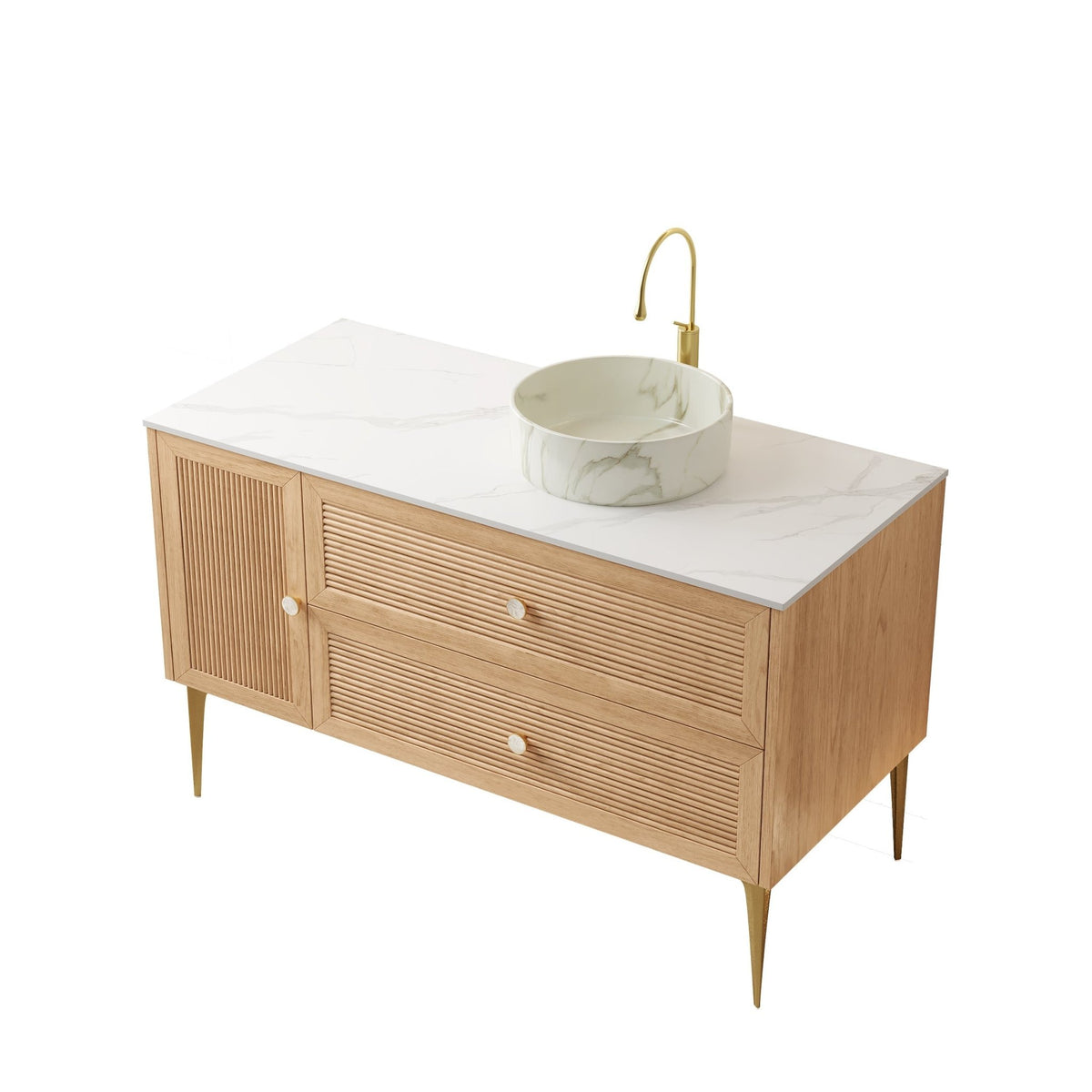 MUNIN 48" Coastal Bathroom Vanity with Vessel Sink - Armand’s Maison & Marché