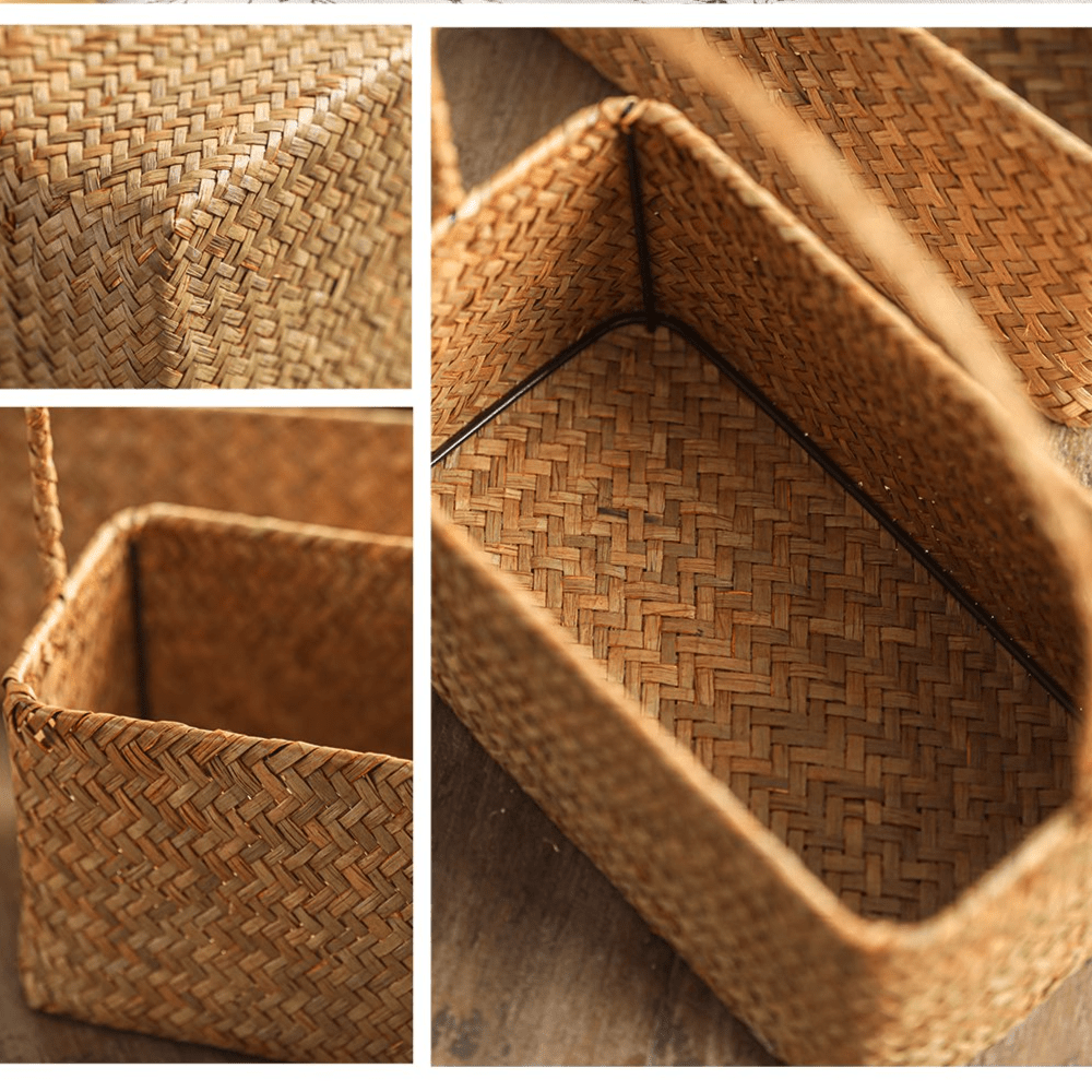 Rectangular Woven Carry Basket Organizer - Armand’s Maison & Marché