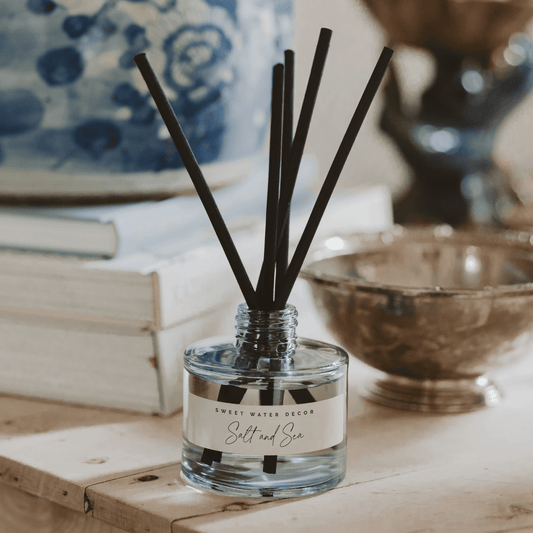 Salt and Sea Blue Tinted Glass Jar Reed Diffuser - Armand’s Maison & Marché