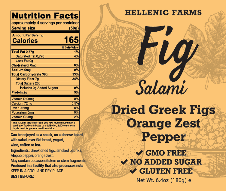 Vegan Fig Salami - Orange Zest & Aleppo Pepper - Armand’s Maison & Marché