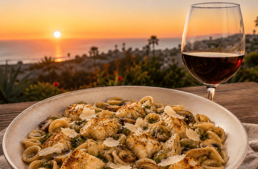 A Coastal-Inspired Orecchiette with Cod, Artichokes & Morel Mushroom Sauce - Armand’s Maison & Marché