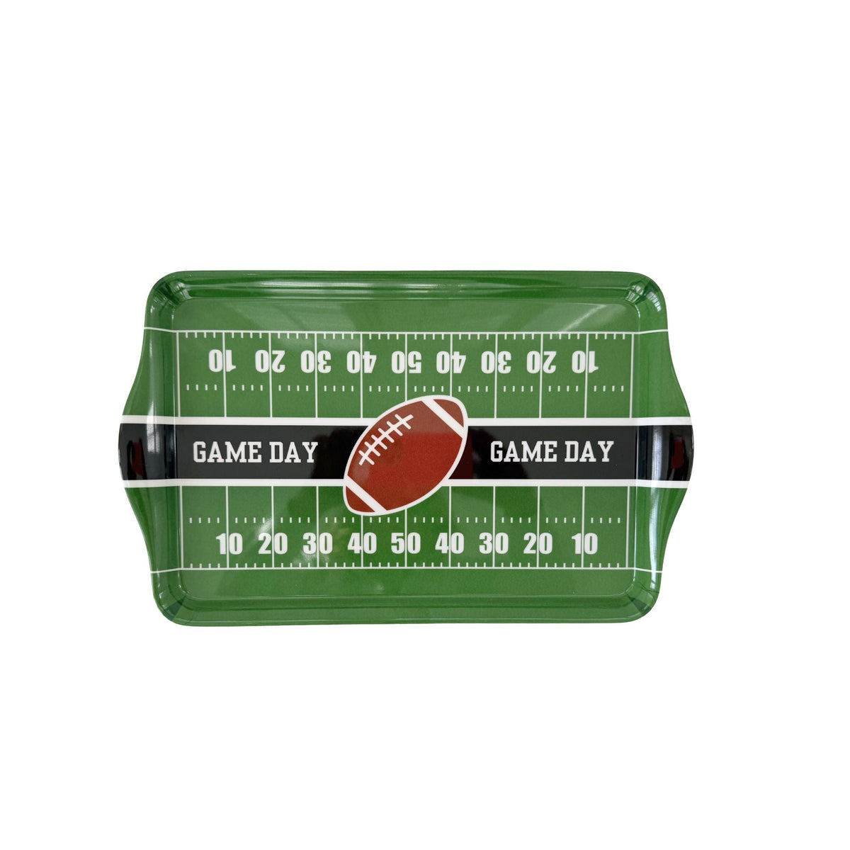 15″ Large Football Field Melamine Serving Tray – Green Game Day Appetizer & Tailgate Party Platter - Armand’s Maison & Marché