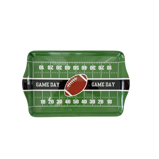 15″ Large Football Field Melamine Serving Tray – Green Game Day Appetizer & Tailgate Party Platter - Armand’s Maison & Marché