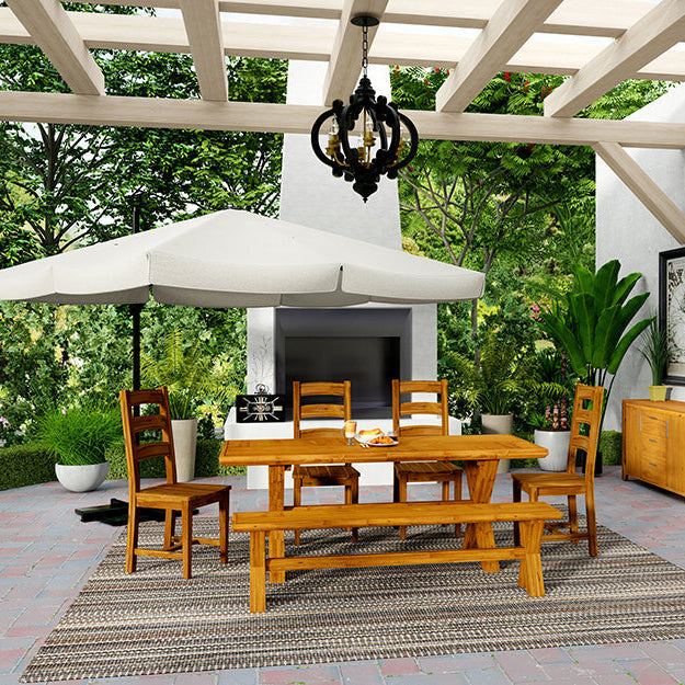 French Country Wood Chandelier – 6-Light Farmhouse Pendant