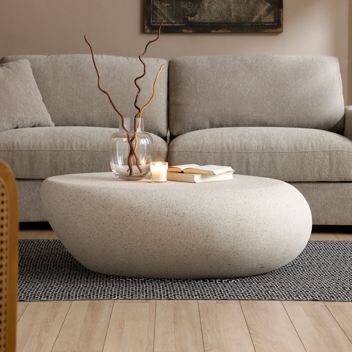 43.31'' Fiberglass Elliptical Coffee Table for Living Room - Armand’s Maison & Marché