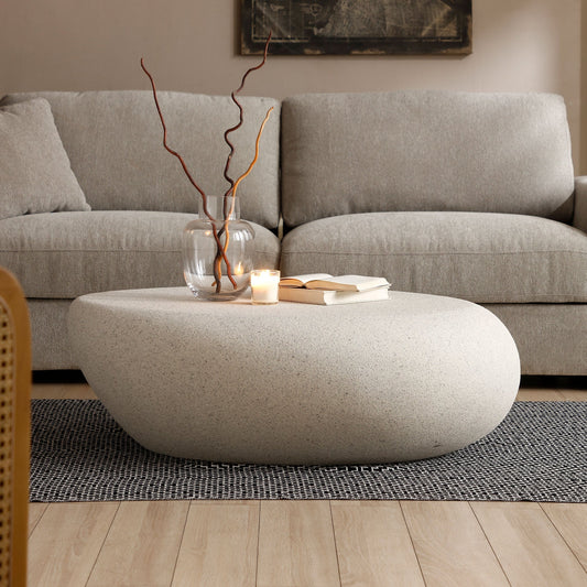 43.31'' Fiberglass Elliptical Coffee Table for Living Room - Armand’s Maison & Marché