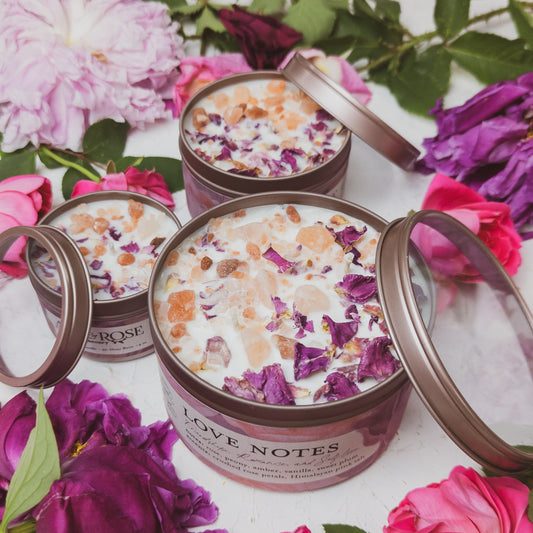LOVE NOTES Rose + Pink Salt Candle