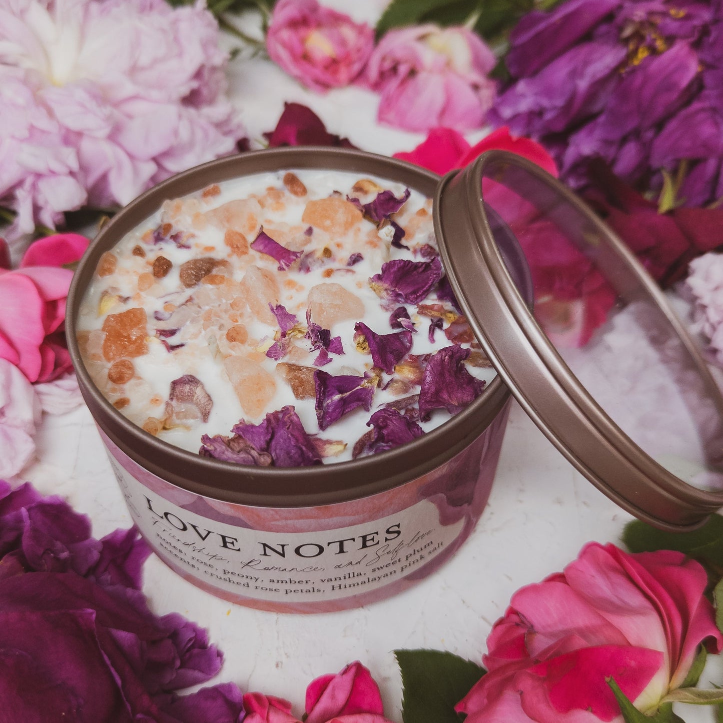 LOVE NOTES Rose + Pink Salt Candle