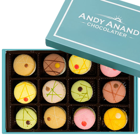 Andy Anand French Macarons, 24-Piece Gift Box – Made Fresh Daily, Assorted Gourmet Flavors, Gluten-Free – Birthday & Holiday Celebration - Armand’s Maison & Marché