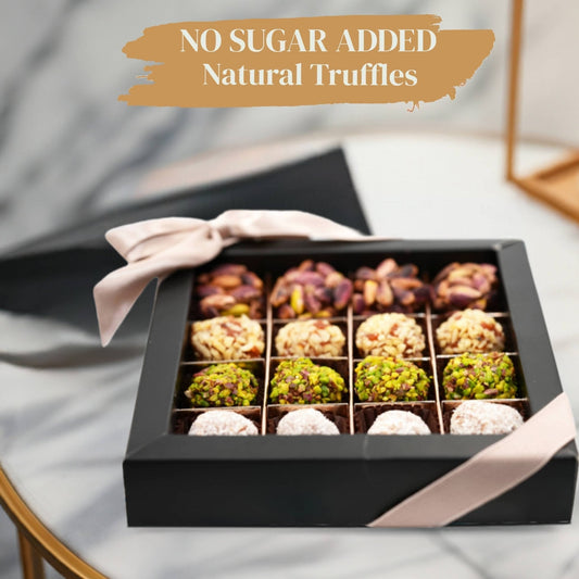 Andy Anand No Sugar Added Natural Truffles, 16 Pc Pistachio Hazelnut &amp; Coconut Gift Box, Carrot Paste Base, Chocolate Free, Diabetic Friendly, Keto Friendly, Gourmet Birthday Gift - Armand’s Maison & Marché