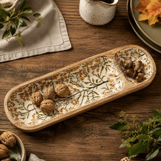 Autumn Acorn - 2 Section Tray - Armand’s Maison & Marché