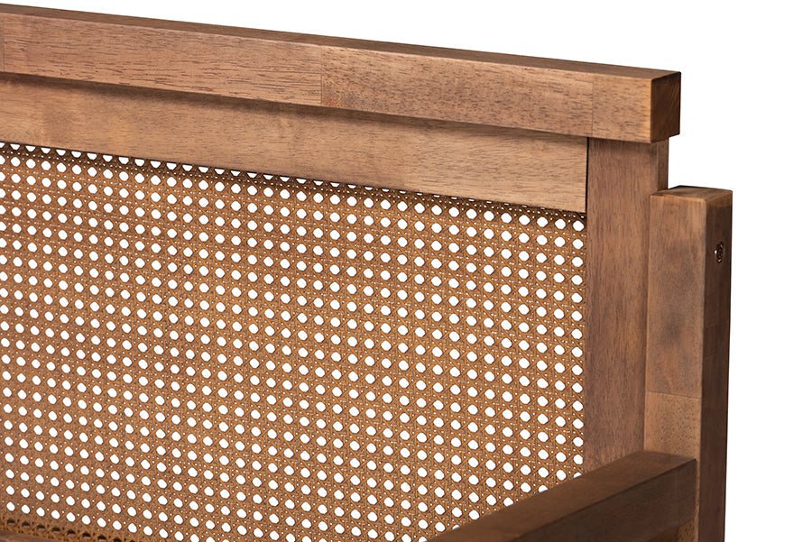 Baxton Studio Toveli Vintage French Inspired Ash Wanut Finished Wood and Synthetic Rattan Daybed - Armand’s Maison & Marché