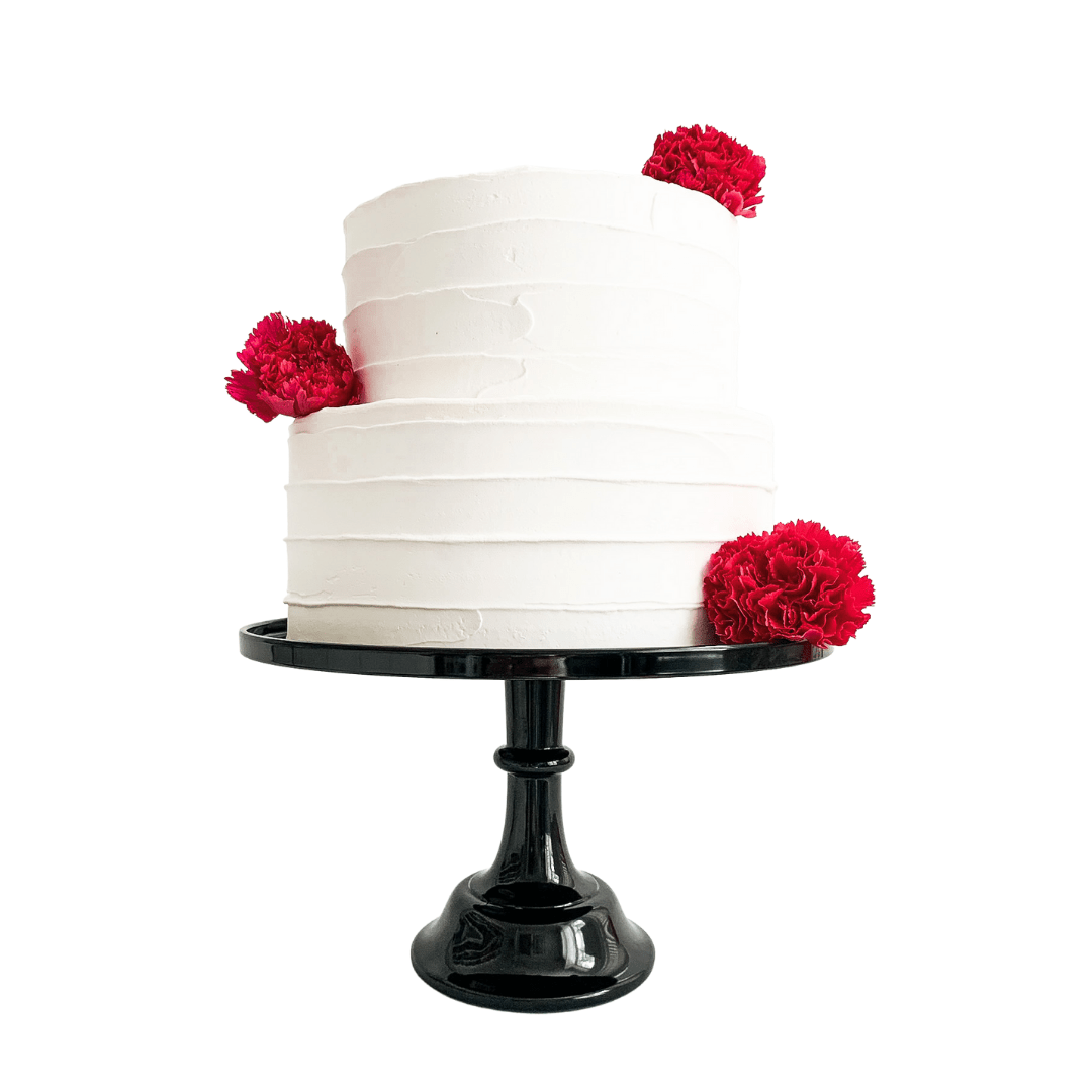 Black Melamine Pedestal Cake Stand – 11.5" Round Dessert Display Stand - Armand’s Maison & Marché