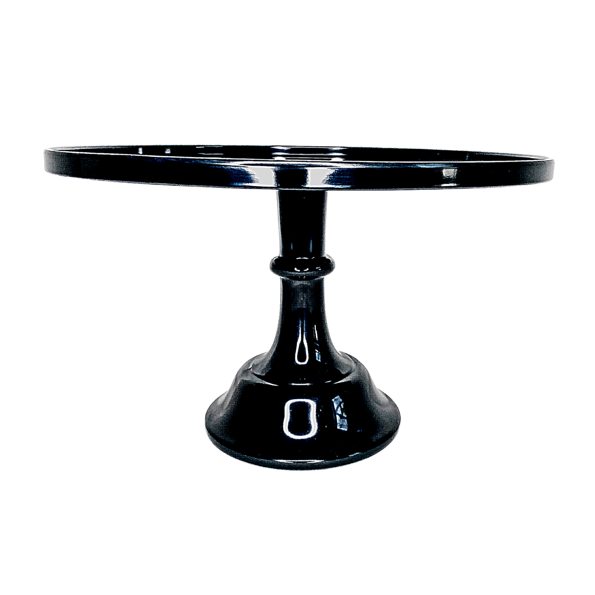 Black Melamine Pedestal Cake Stand – 11.5" Round Dessert Display Stand - Armand’s Maison & Marché