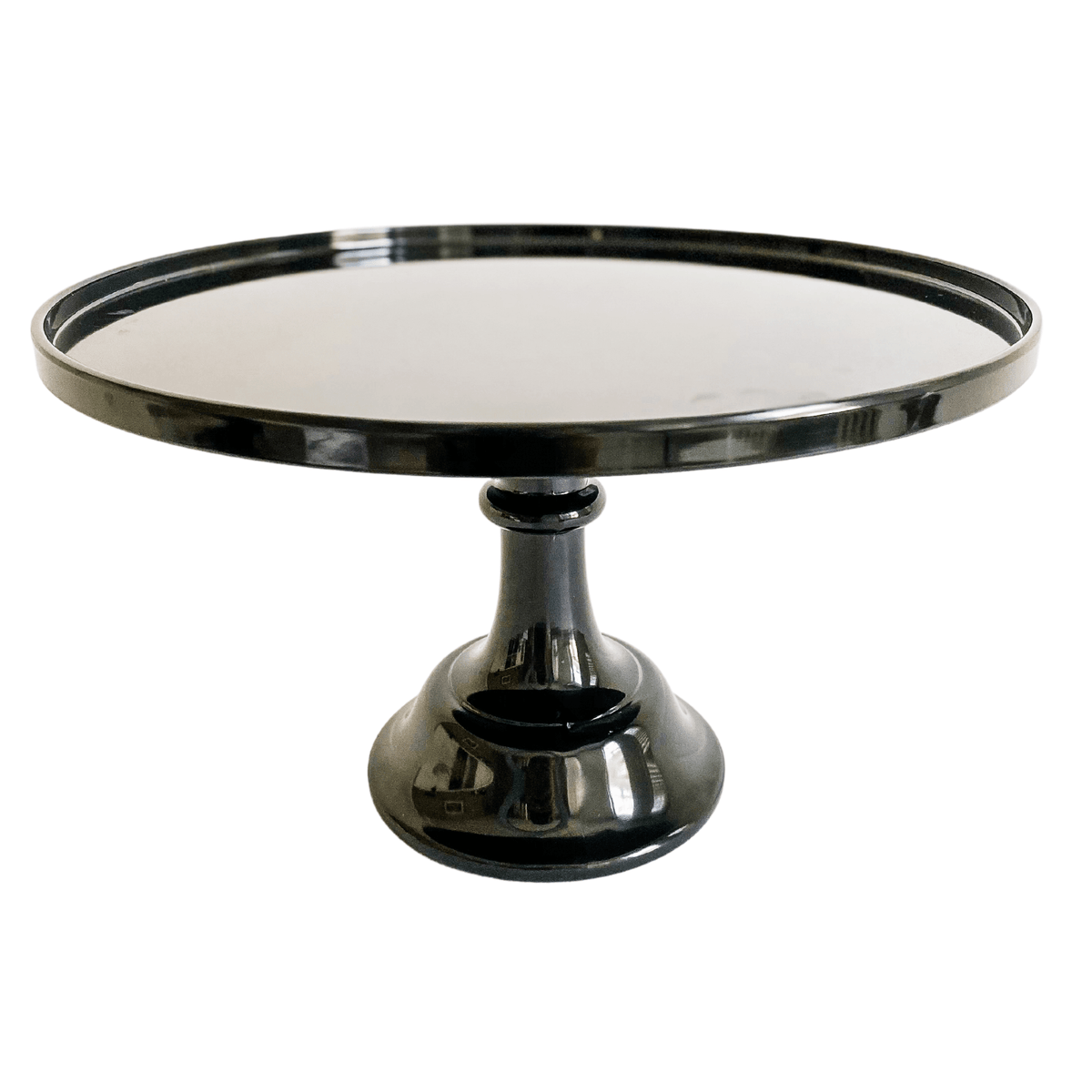 Black Melamine Pedestal Cake Stand – 11.5" Round Dessert Display Stand - Armand’s Maison & Marché