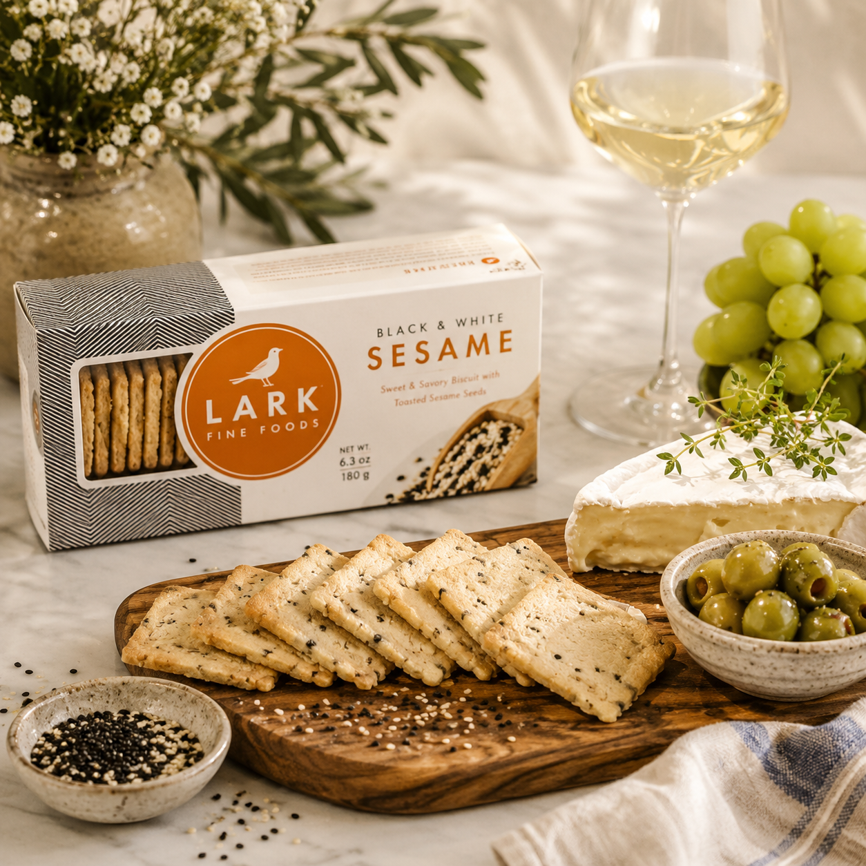 Black & White Sesame Savory Biscuits