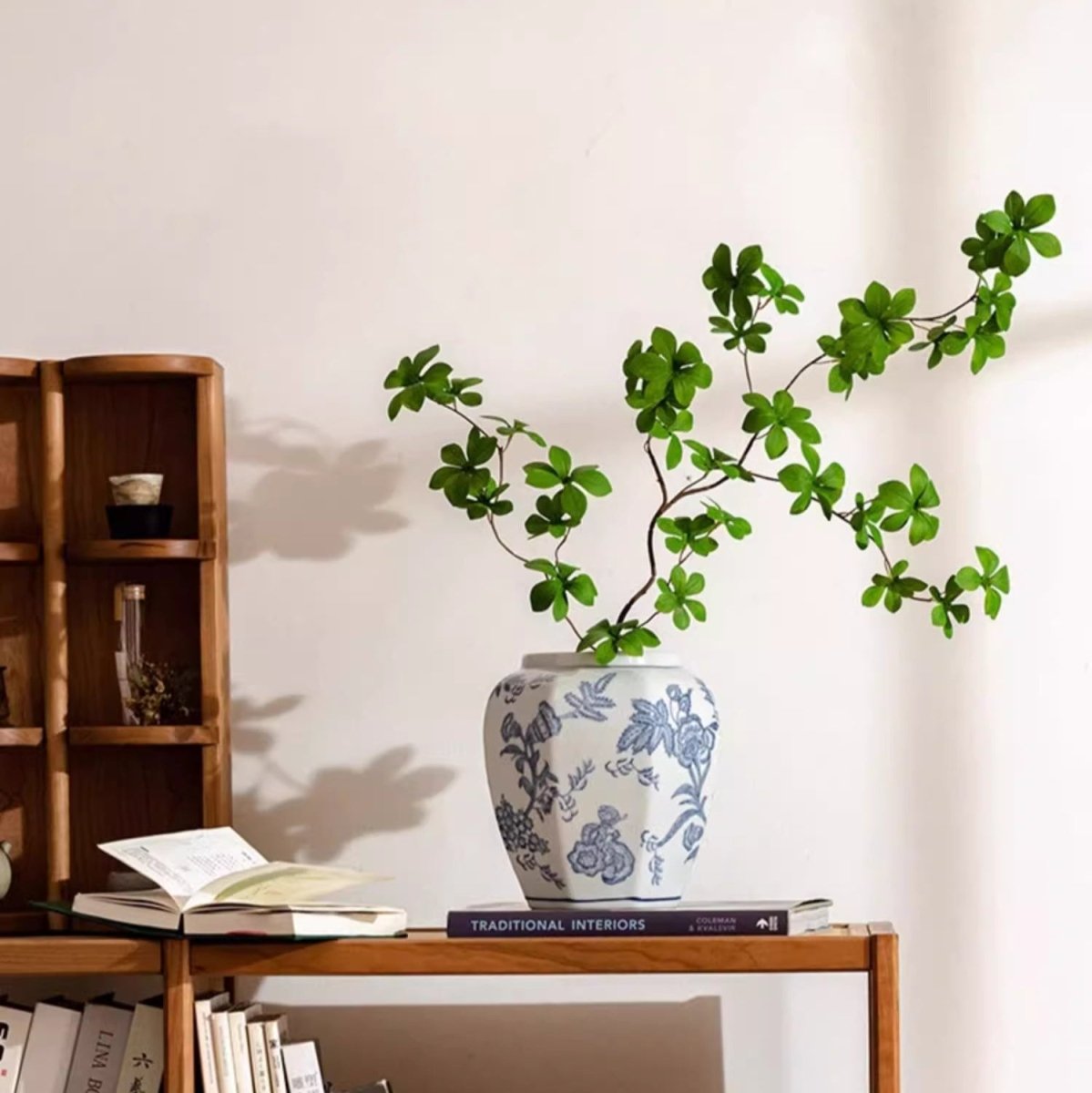 Blue and White Porcelain Floral Vase - Armand’s Maison & Marché