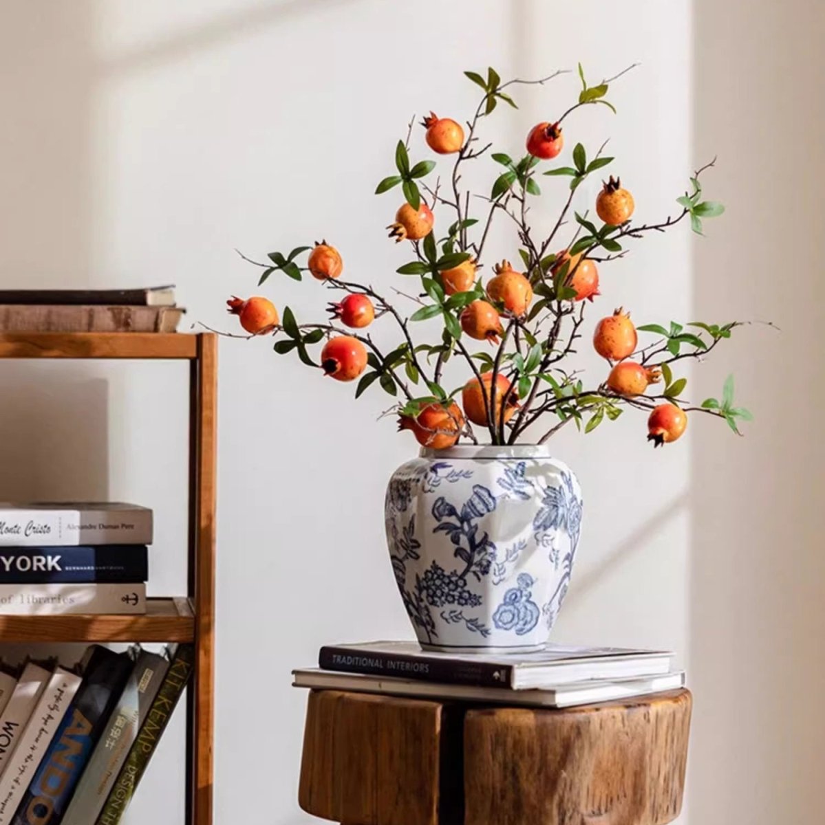 Blue and White Porcelain Floral Vase - Armand’s Maison & Marché