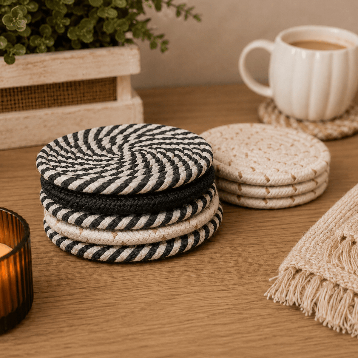 Fall Fabric Coasters - Armand’s Maison & Marché