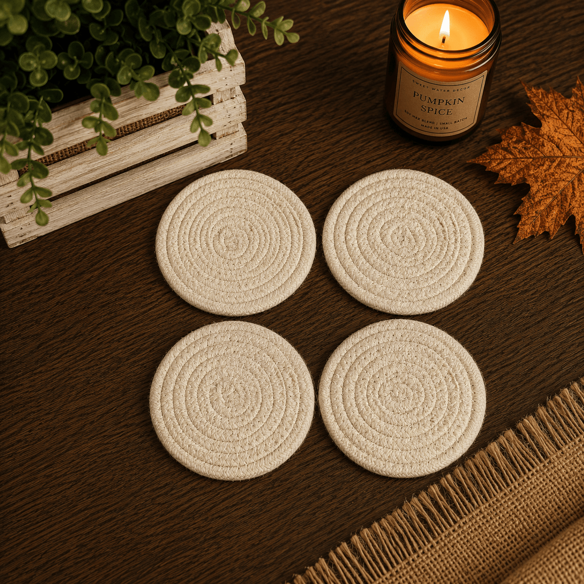 Fall Fabric Coasters - Armand’s Maison & Marché