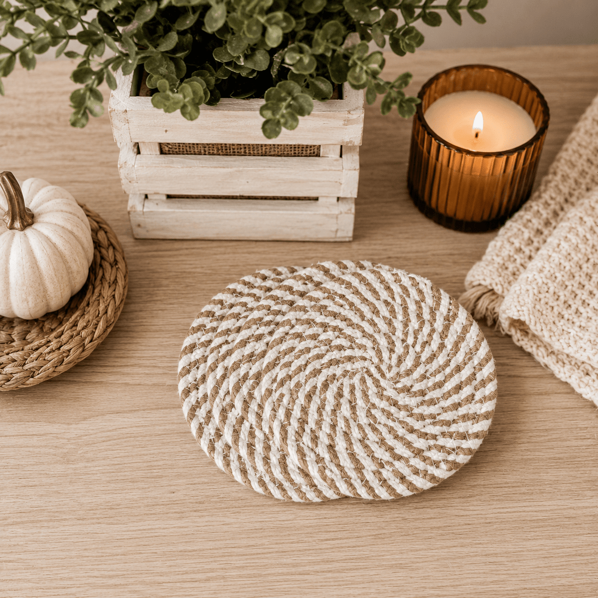 Fall Fabric Coasters - Armand’s Maison & Marché