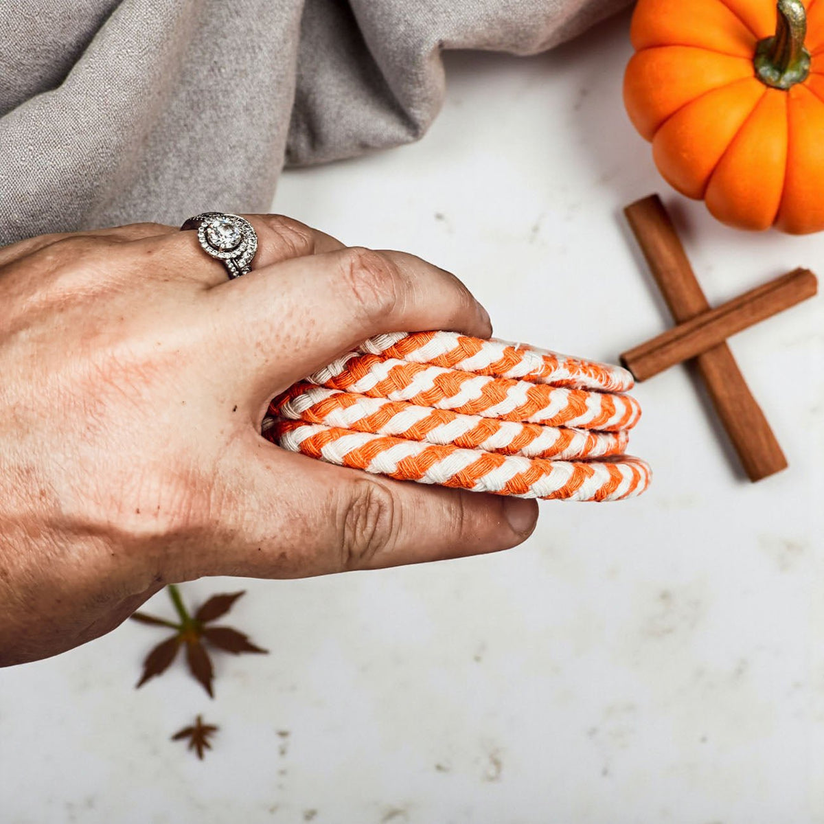 Fall Fabric Coasters - Armand’s Maison & Marché