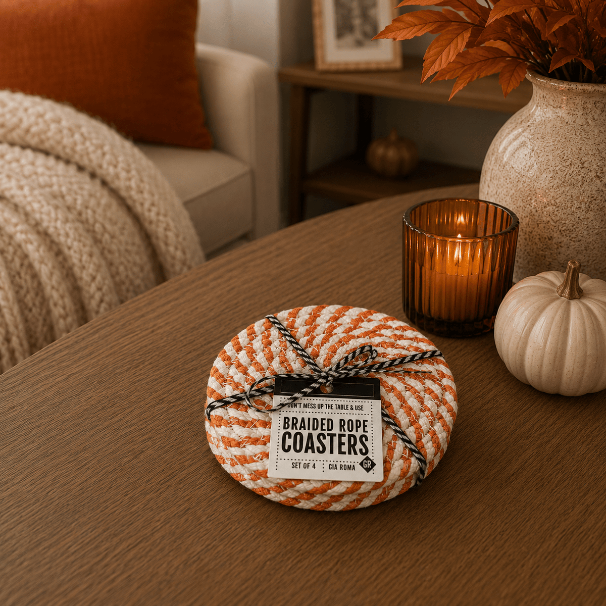 Fall Fabric Coasters - Armand’s Maison & Marché