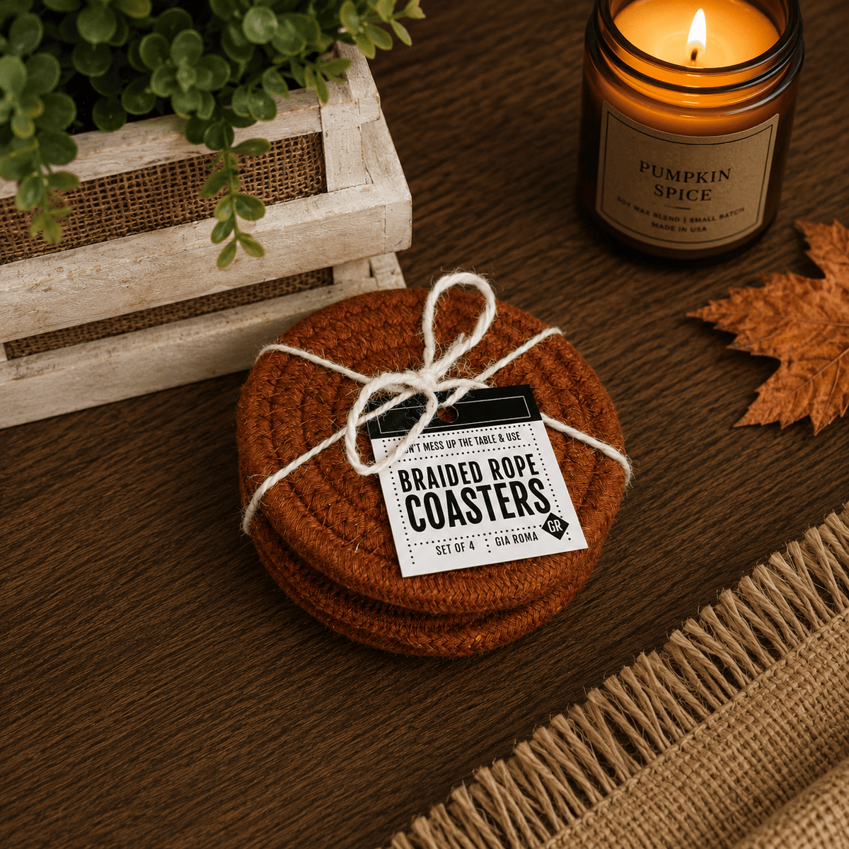 Fall Fabric Coasters - Armand’s Maison & Marché