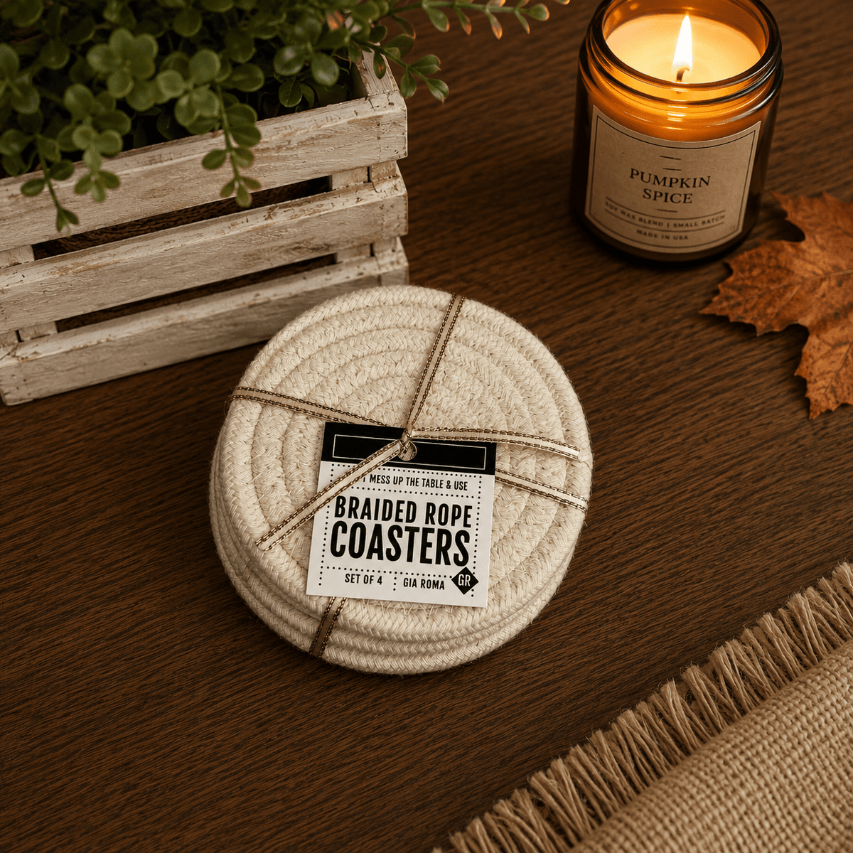 Fall Fabric Coasters - Armand’s Maison & Marché