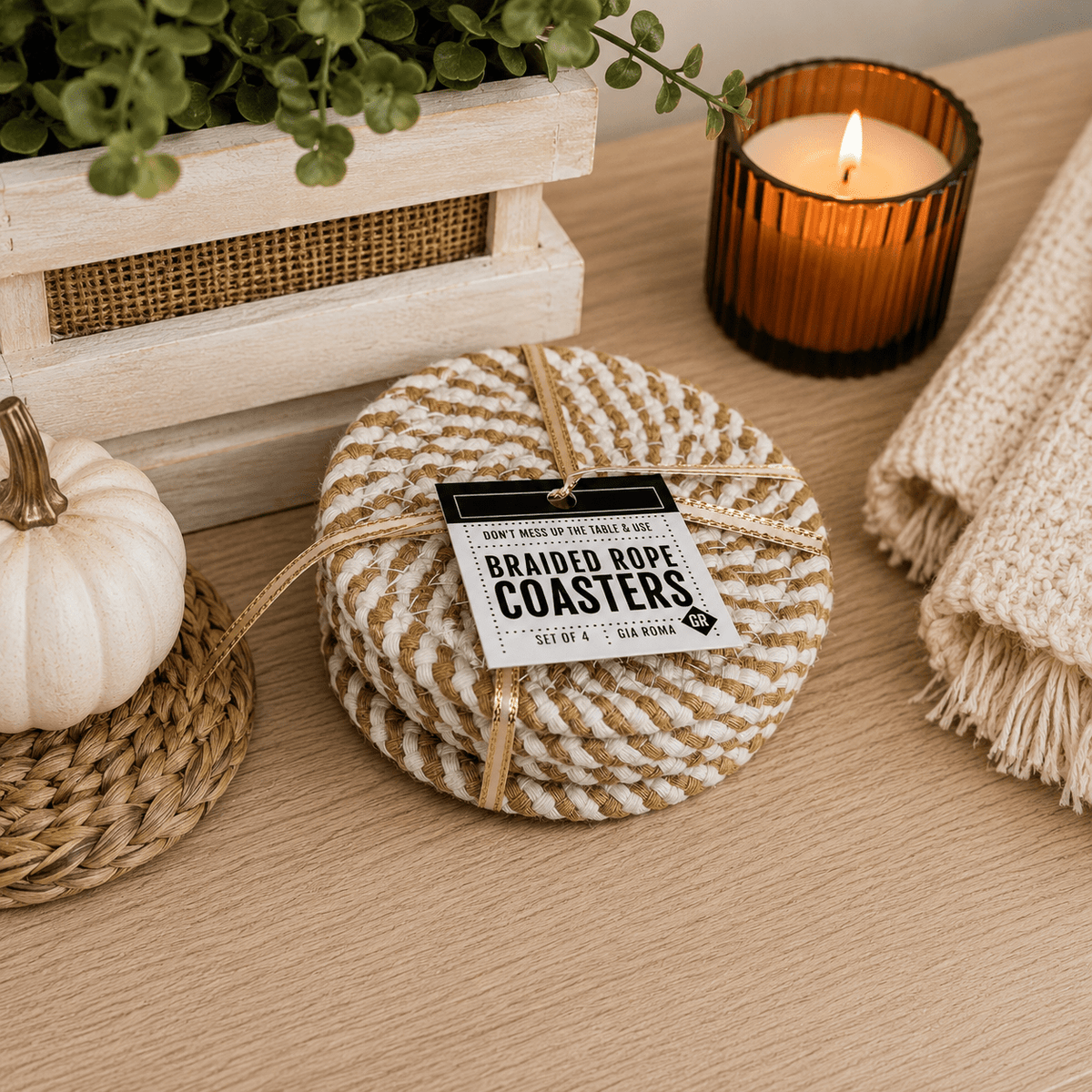Fall Fabric Coasters - Armand’s Maison & Marché