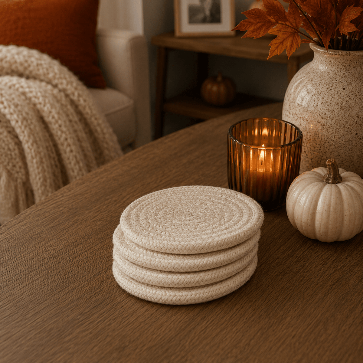Fall Fabric Coasters - Armand’s Maison & Marché