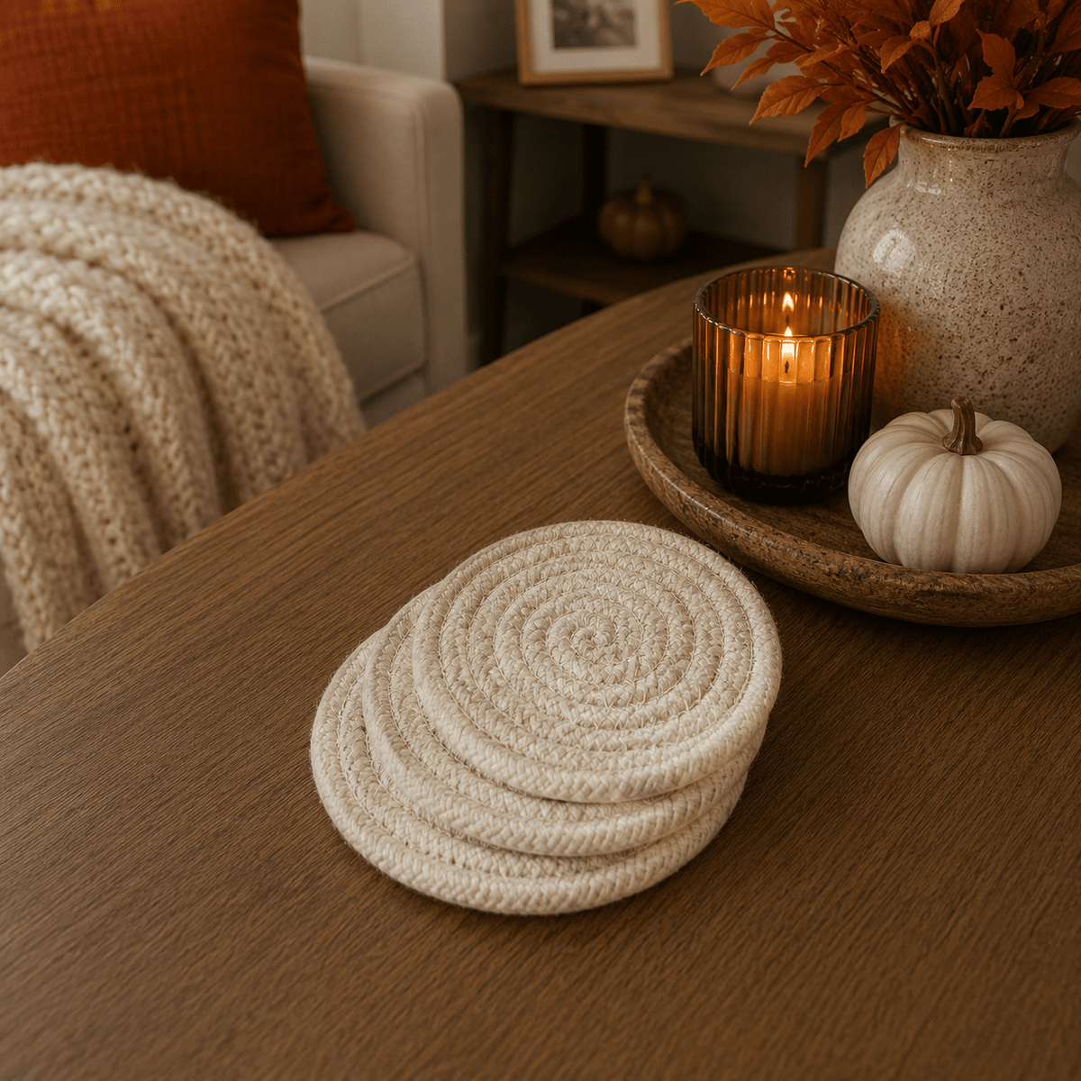 Fall Fabric Coasters - Armand’s Maison & Marché