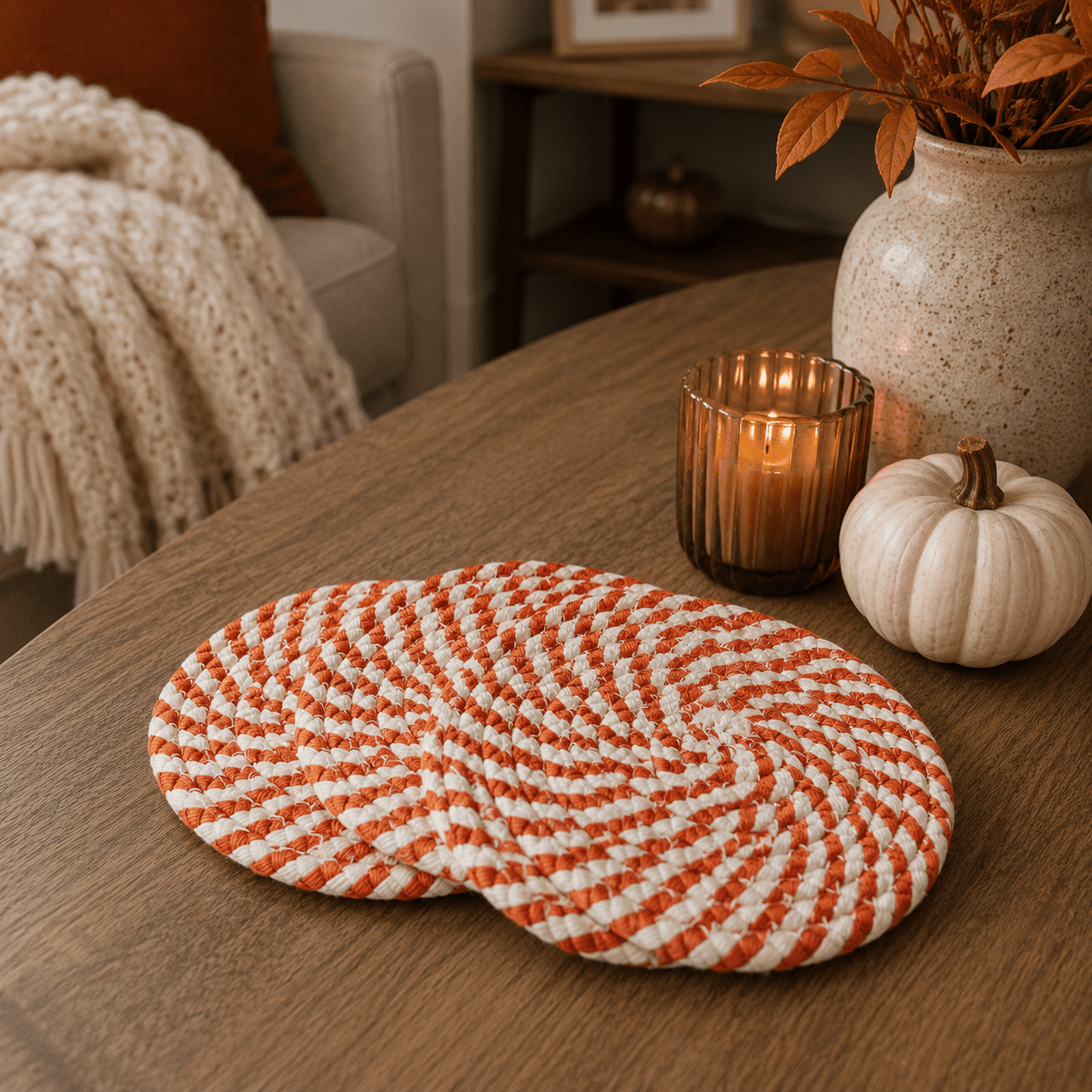 Fall Fabric Coasters - Armand’s Maison & Marché