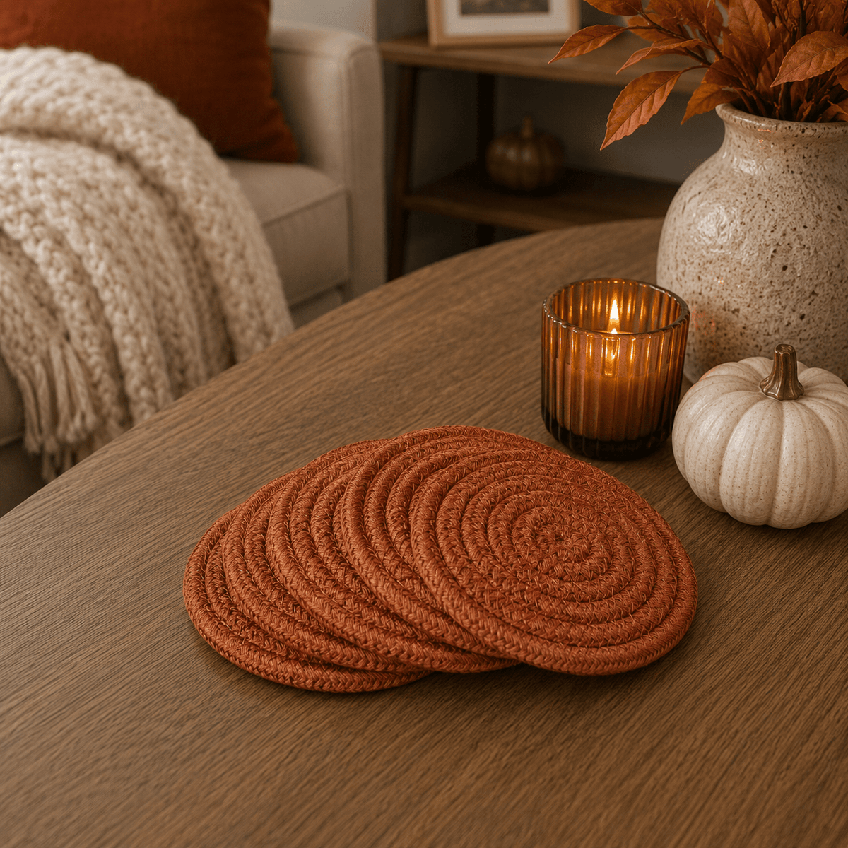 Fall Fabric Coasters - Armand’s Maison & Marché