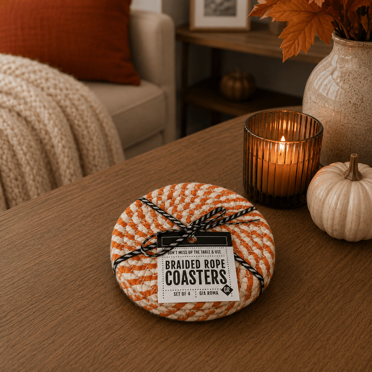Fall Fabric Coasters - Armand’s Maison & Marché