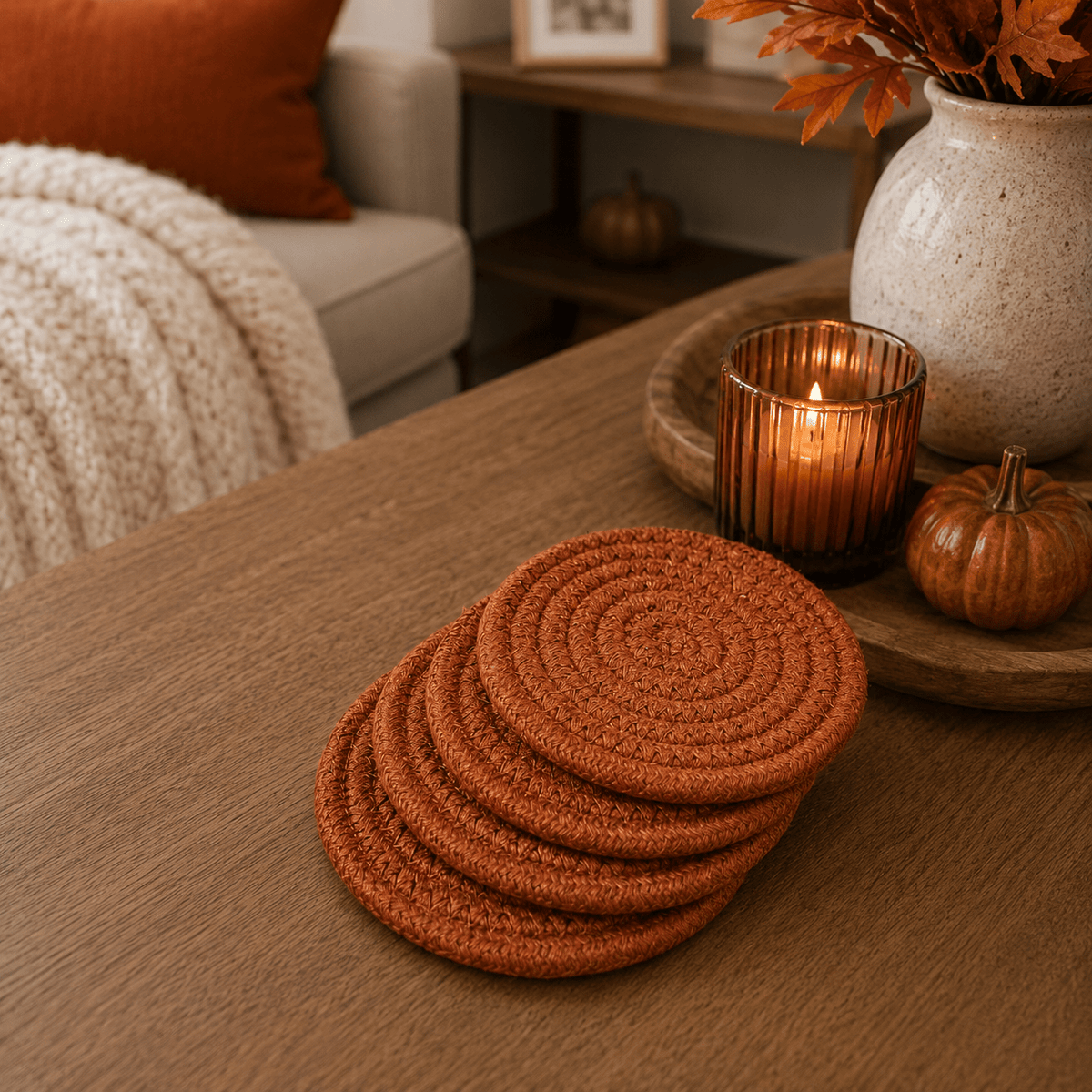 Fall Fabric Coasters - Armand’s Maison & Marché