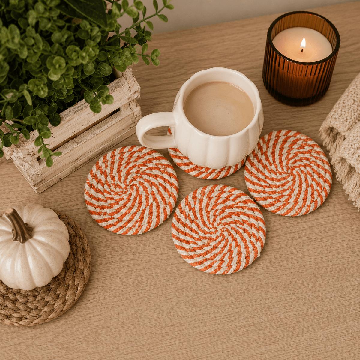 Fall Fabric Coasters - Armand’s Maison & Marché