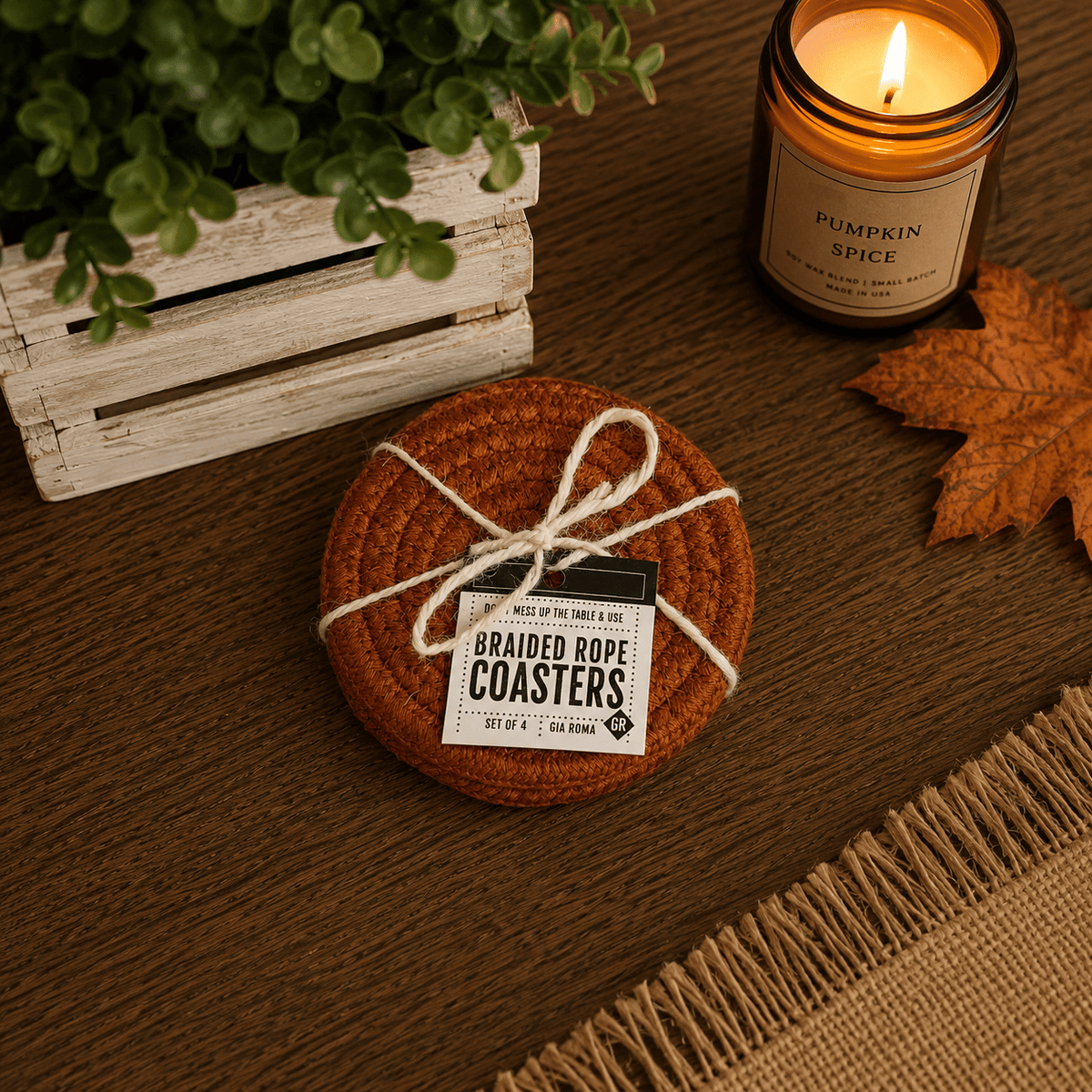 Fall Fabric Coasters - Armand’s Maison & Marché
