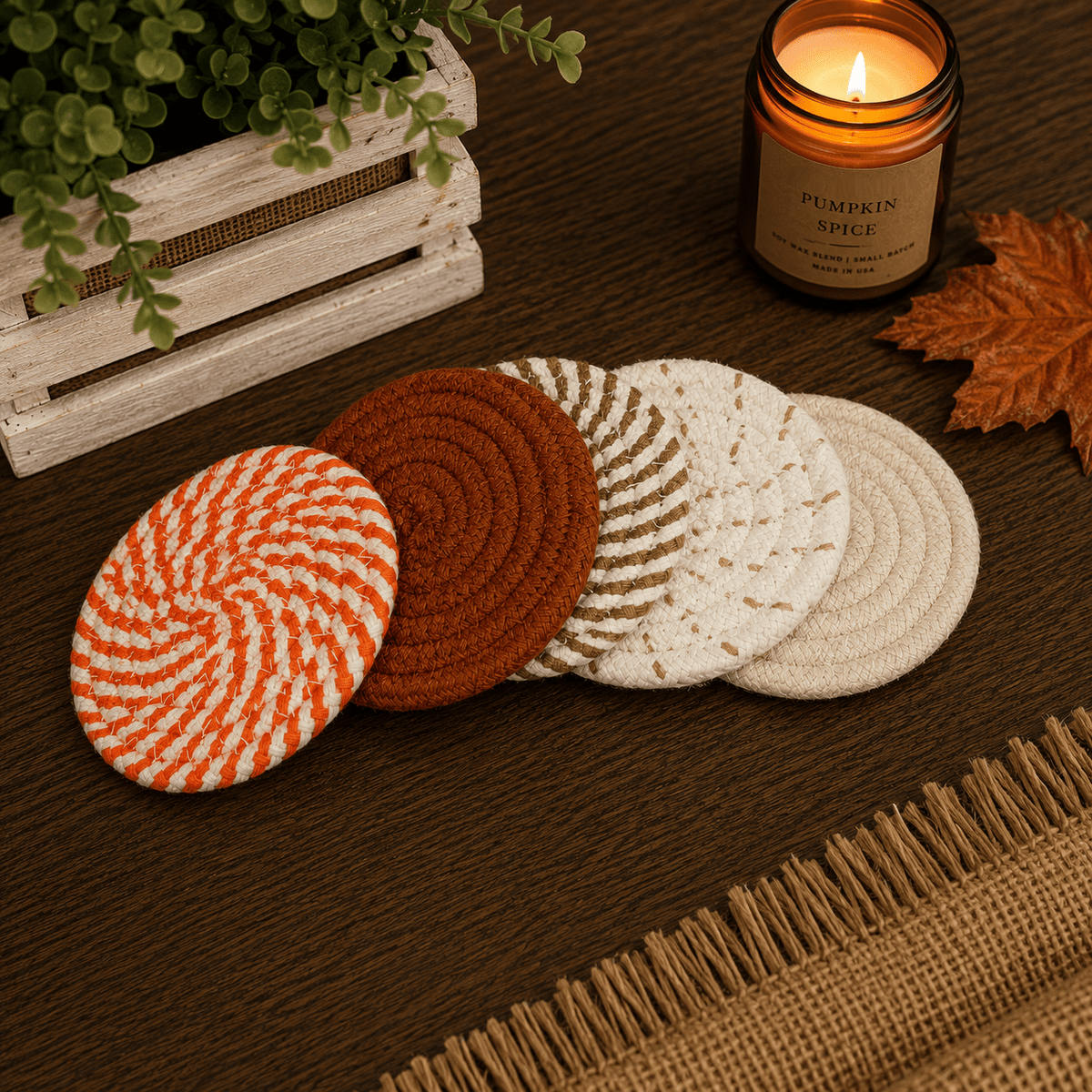Fall Fabric Coasters - Armand’s Maison & Marché