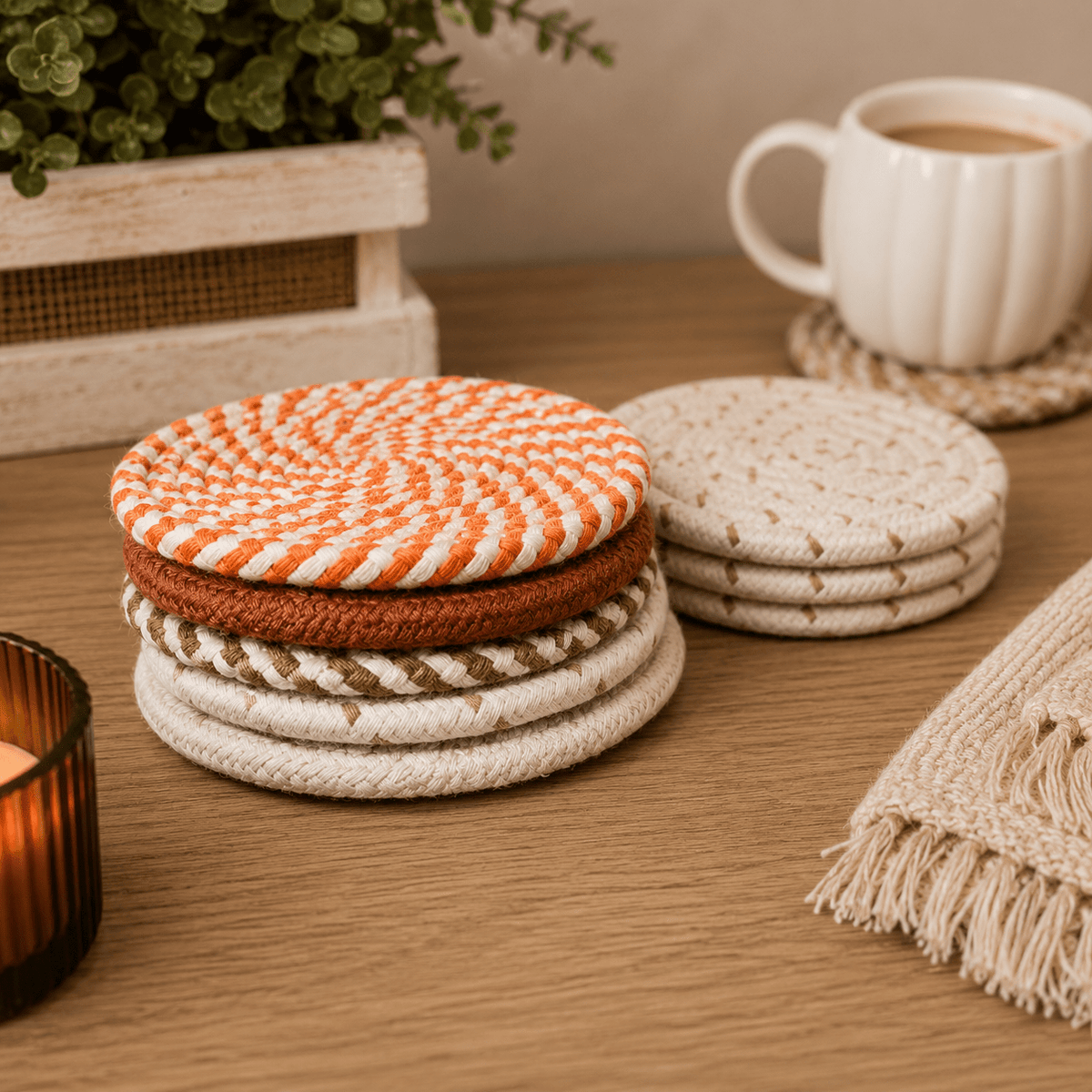 Fall Fabric Coasters - Armand’s Maison & Marché