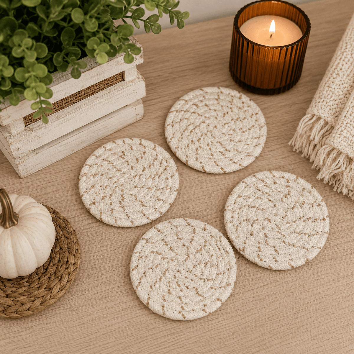 Fall Fabric Coasters - Armand’s Maison & Marché