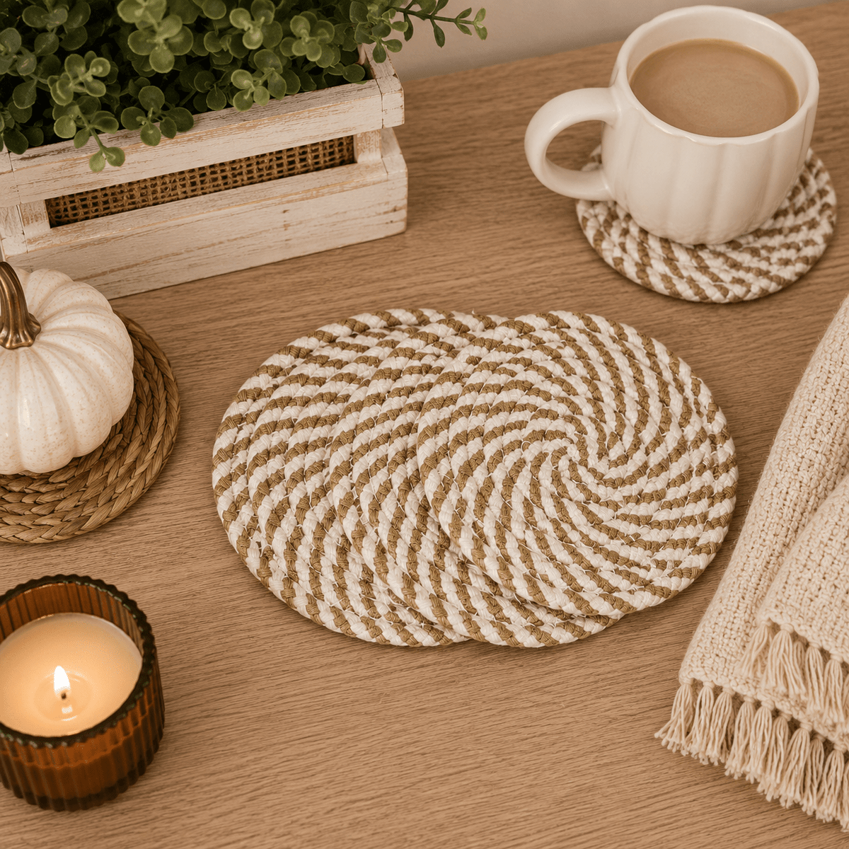 Fall Fabric Coasters - Armand’s Maison & Marché