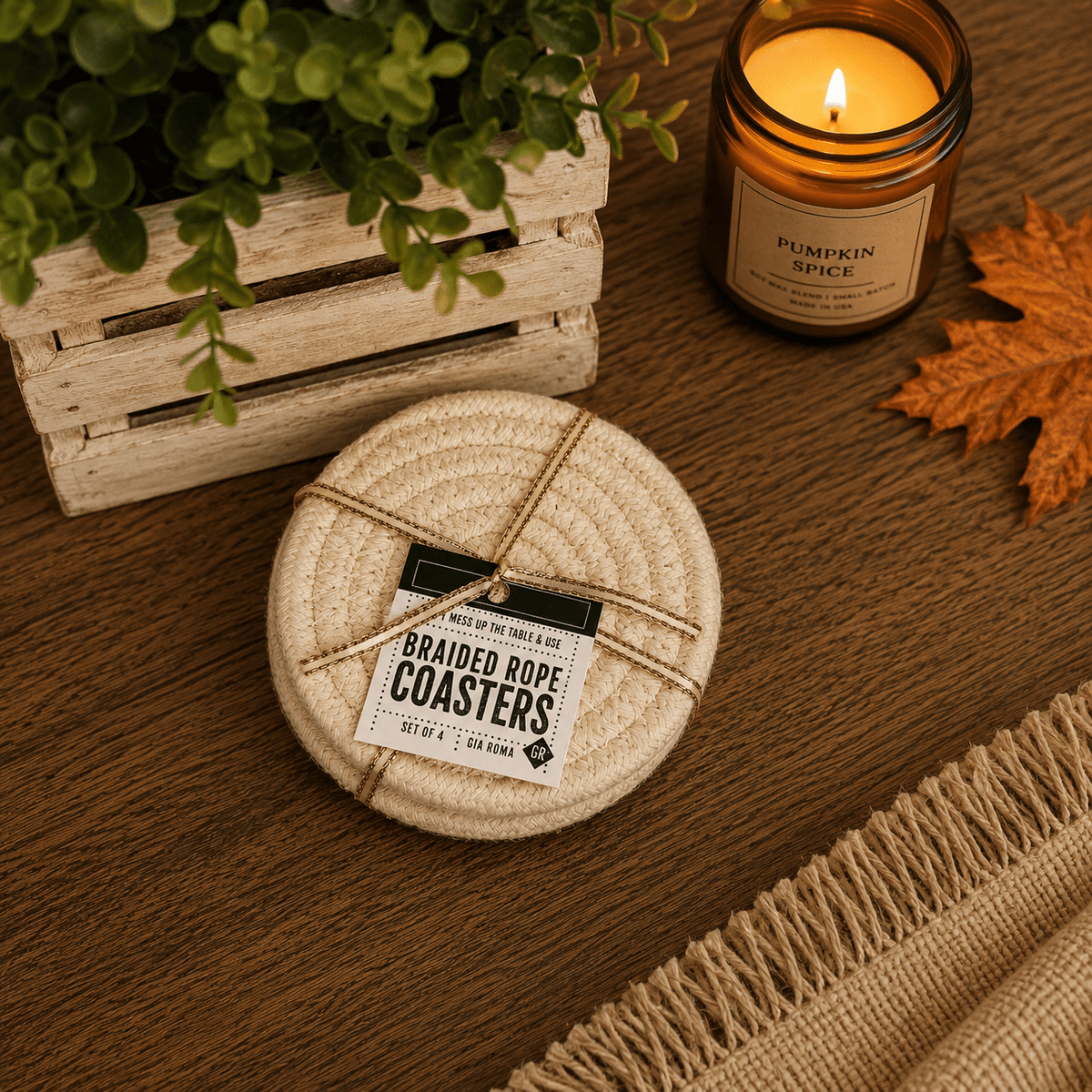 Fall Fabric Coasters - Armand’s Maison & Marché
