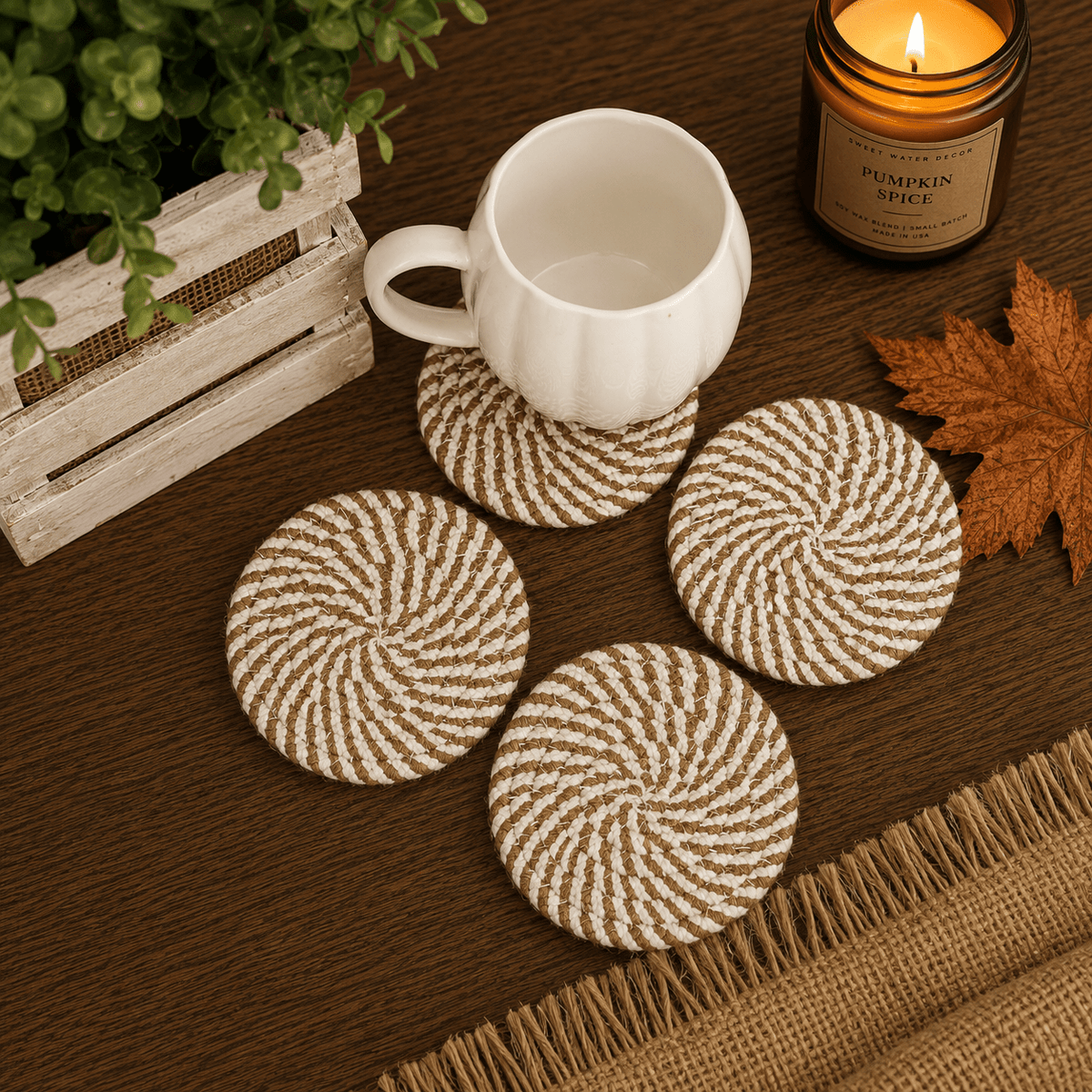 Fall Fabric Coasters - Armand’s Maison & Marché