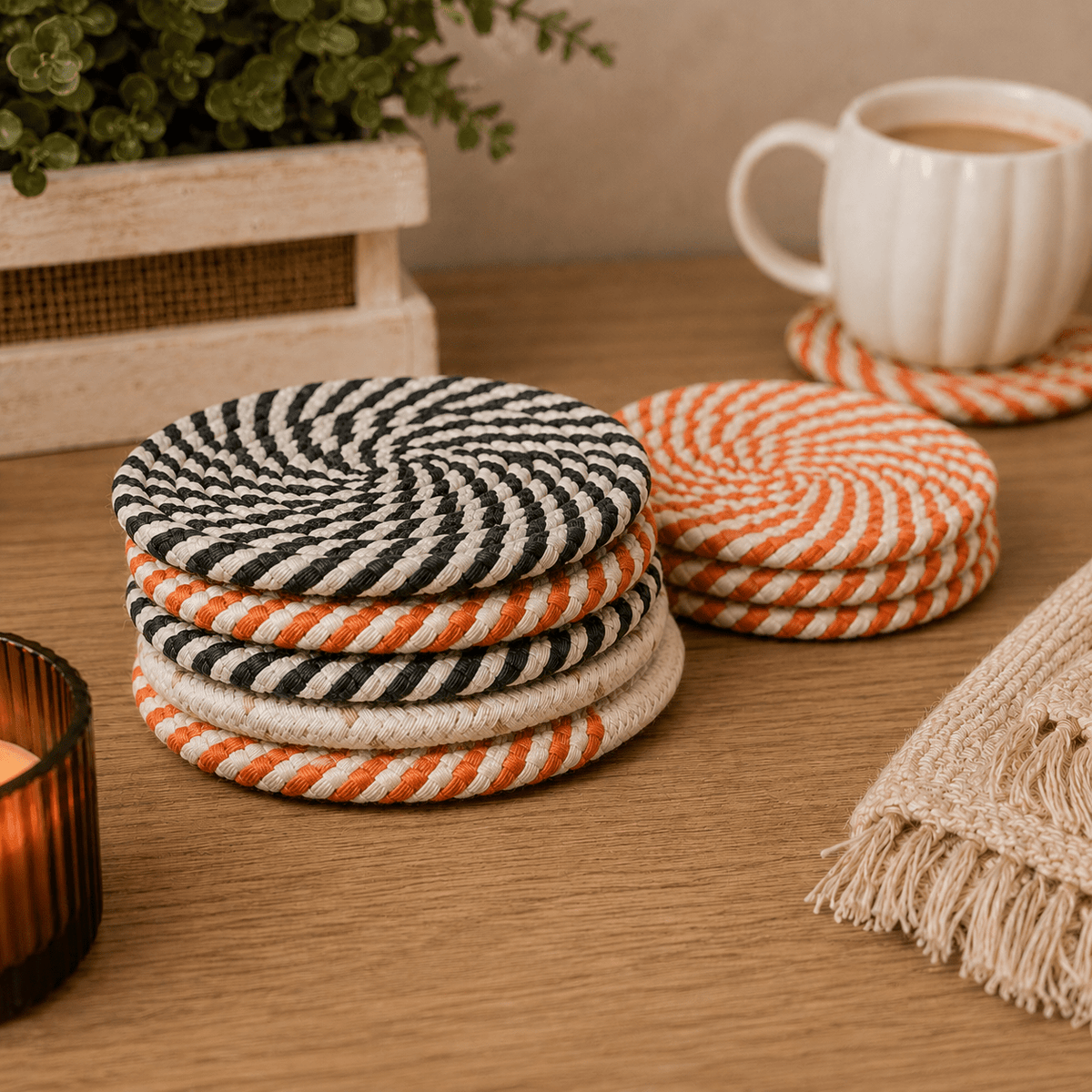 Fall Fabric Coasters - Armand’s Maison & Marché